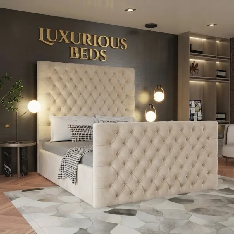 Luxurious Beds Adeza Chesterfield Upholstered Bed Frame