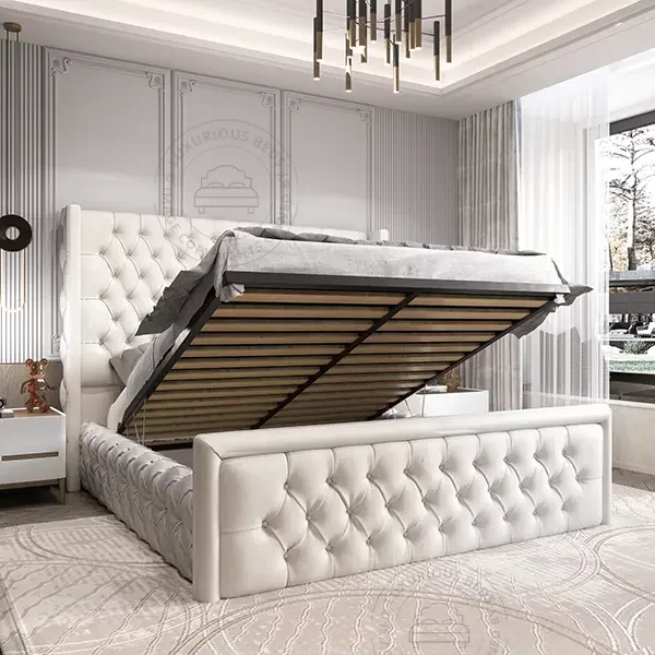 ambassador beds uk - Luxury Ambassador Wingback Ottoman Gas Lift Storage Bed Frame - Windermere Beds and Luxurious bedroom