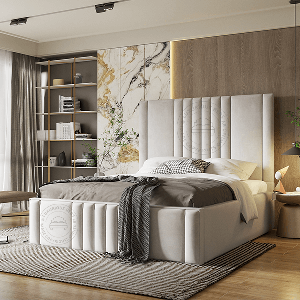Luxury-Modern-Beds-Upholstered-Panel-Bed-Frames-Uk-Cream-Silver-Bedrooms