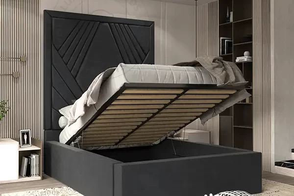Bella High Headboard Ottoman Gas Lift Storage Frames Uk