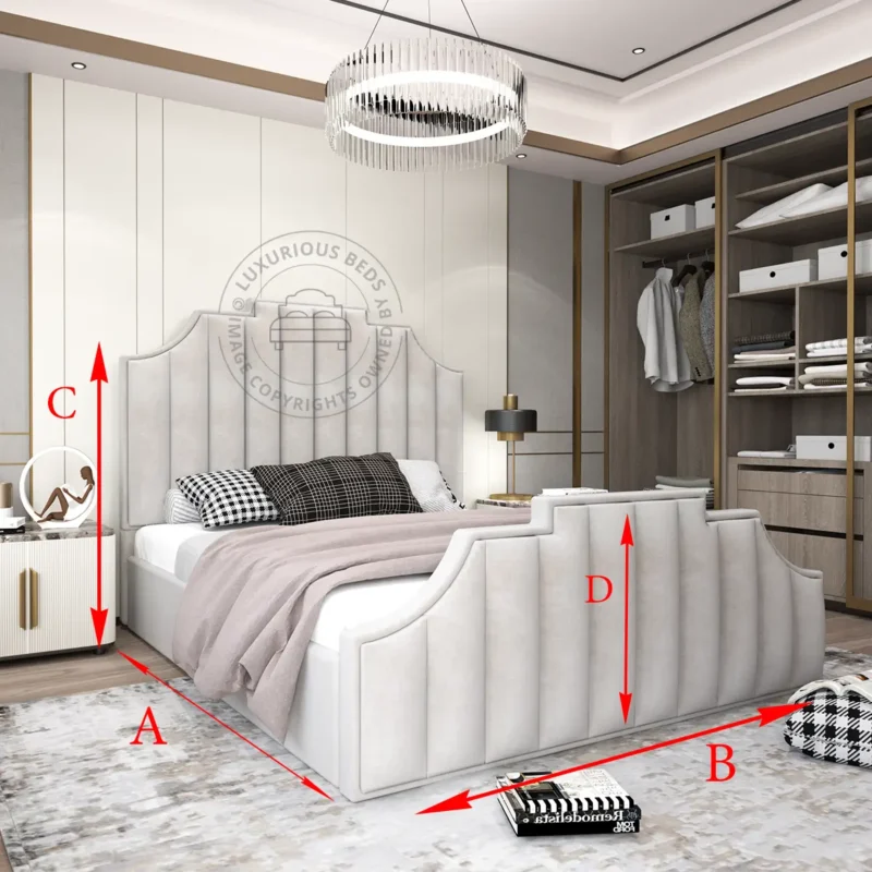 Luxury Art Deco Upholstered Bed Frame's dimensions