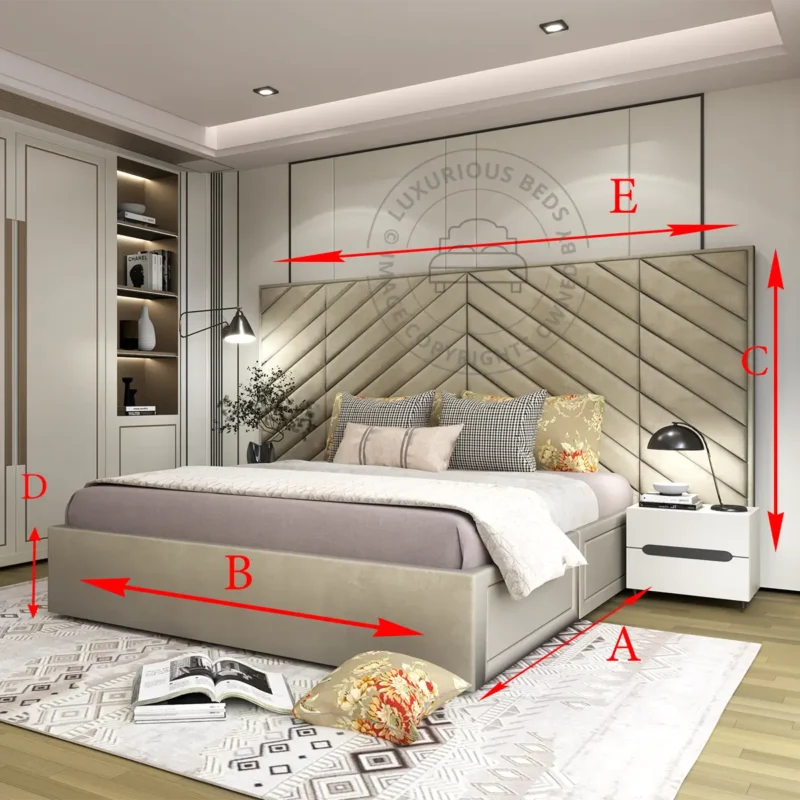 Luxury Chicago Divan Bed With Storage Drawers and Extended Headboard dimensions