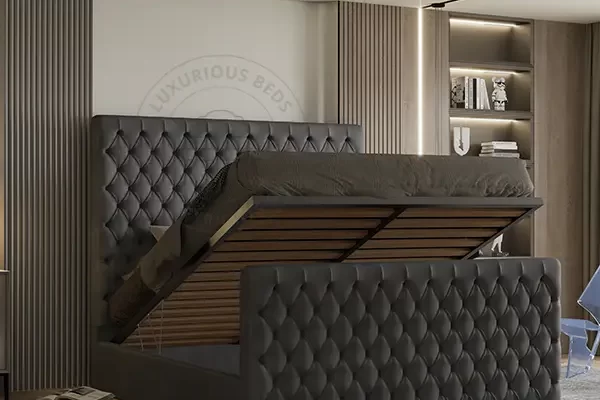 King Size Chesterfield Ottoman Storage Bed Frame