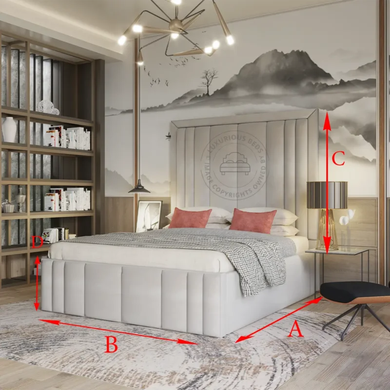 Lisha Stylish Upholstered Bed Frame with Footboard measurements dimensions