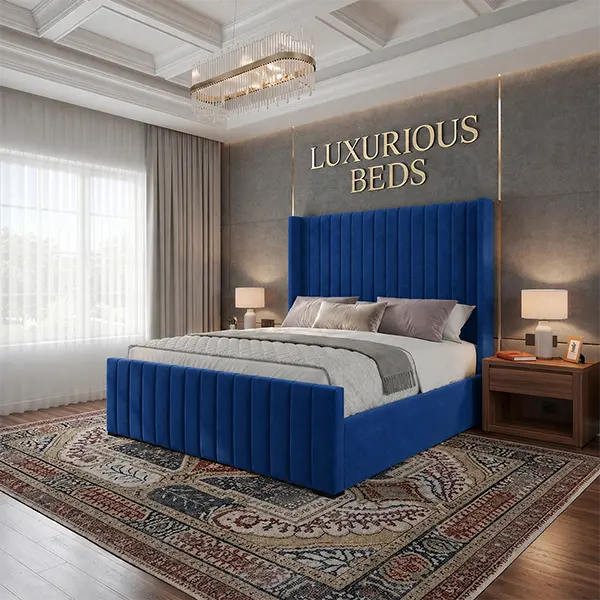 Blue Velvet Bed Frame