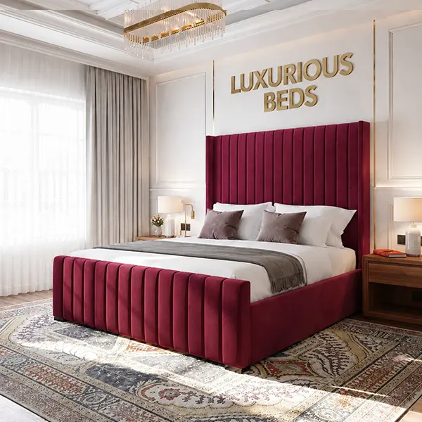 Maroon Velvet Bed Frame