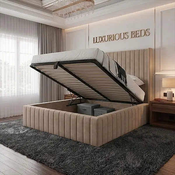 Mink ottoman Gas lift storage bed frame