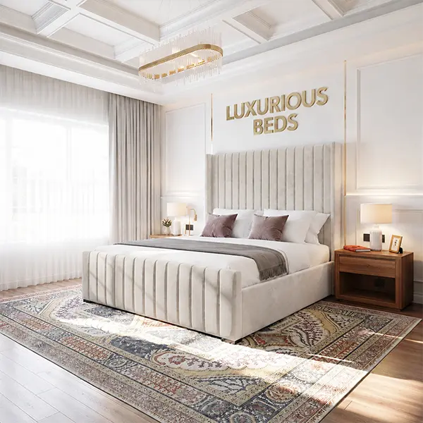 Silver Velvet Bed Frame