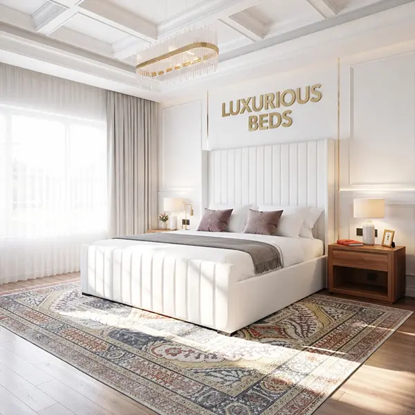 White Velvet Bed Frame
