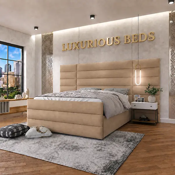 extra wide headboard bed Frame Double king Super Size