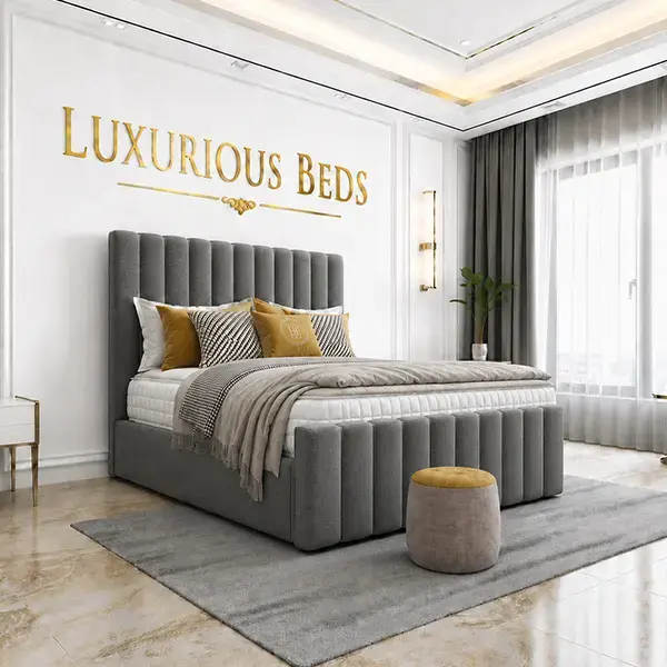 Charcoal super king size bed