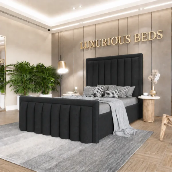 black velvet king size bed frame