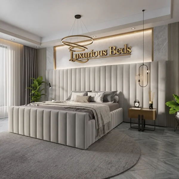 best luxury citta bed frame in silver plush velvet