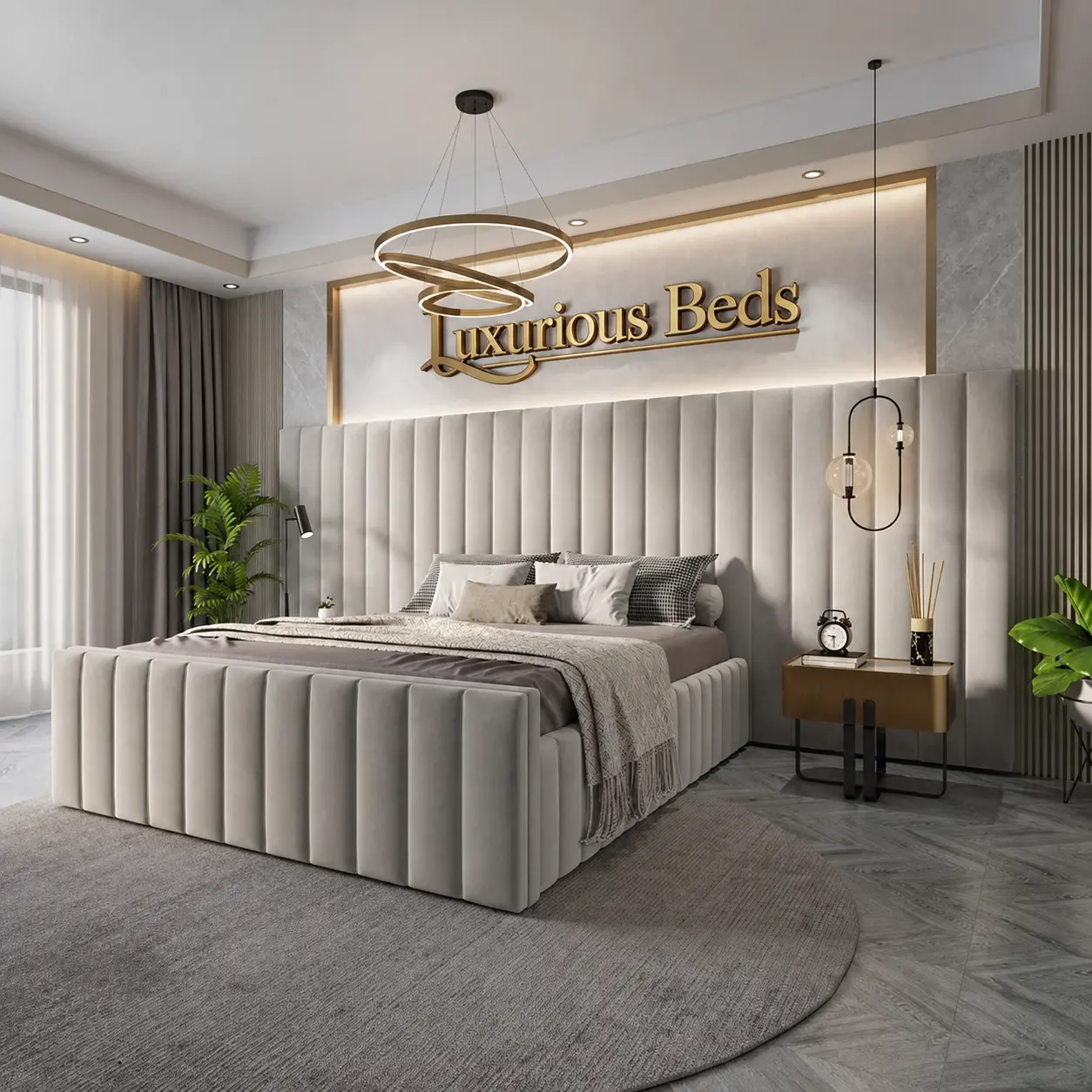 best luxury citta bed frame in silver plush velvet