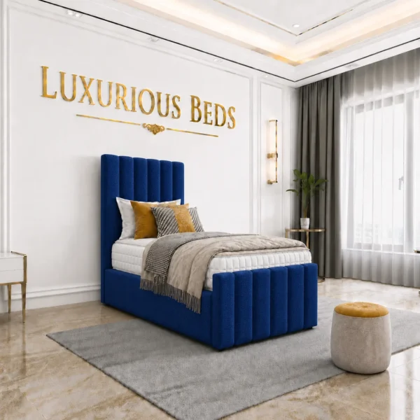 child blue velvet Bed