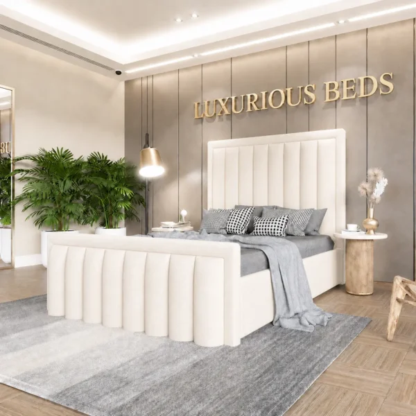 cream velvet king size bed frame