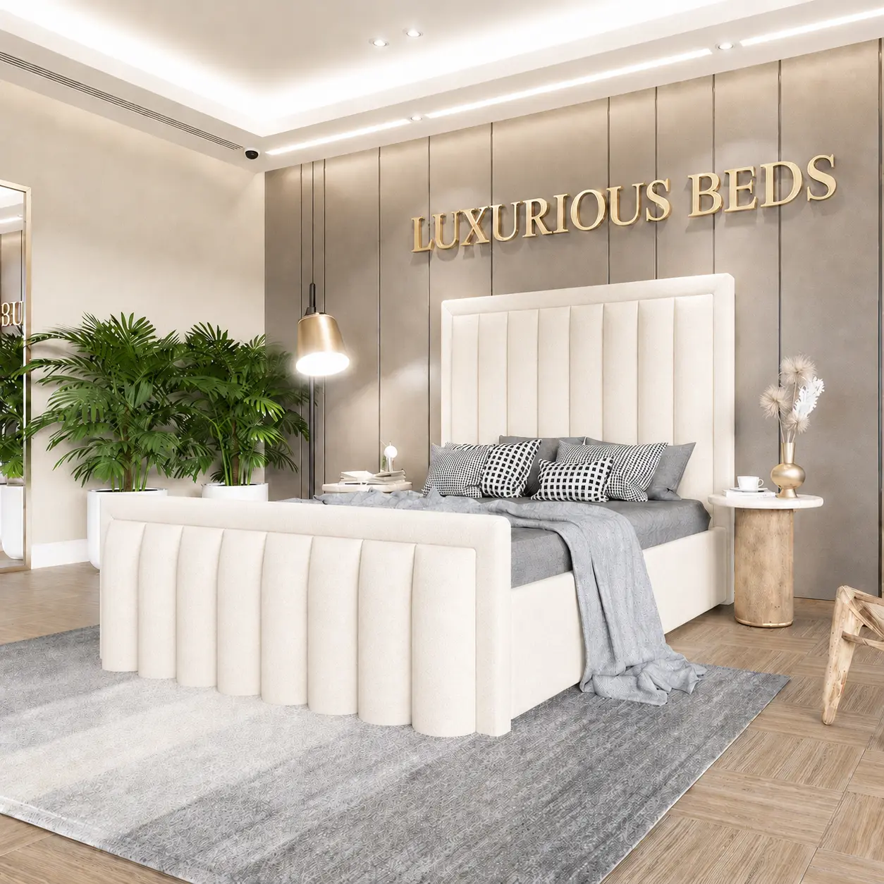 cream velvet king size bed frame