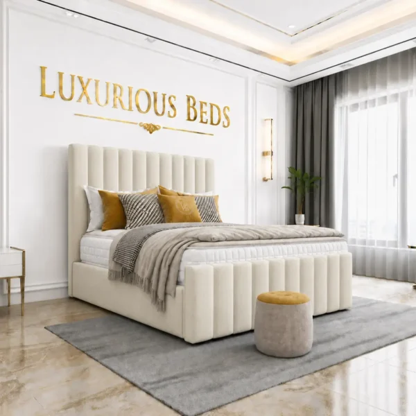 double cream bed frame