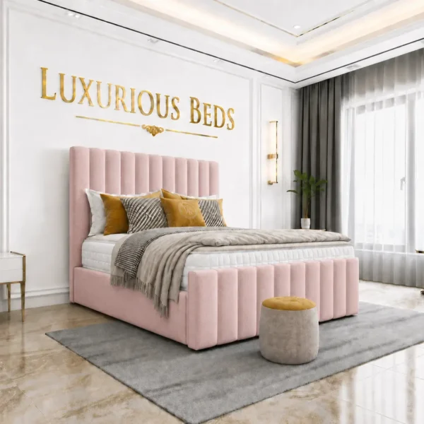 double pink bed frame