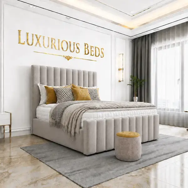 double silver bed frame