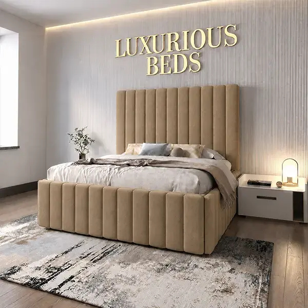 mink plush velvet Upholstered bed frame