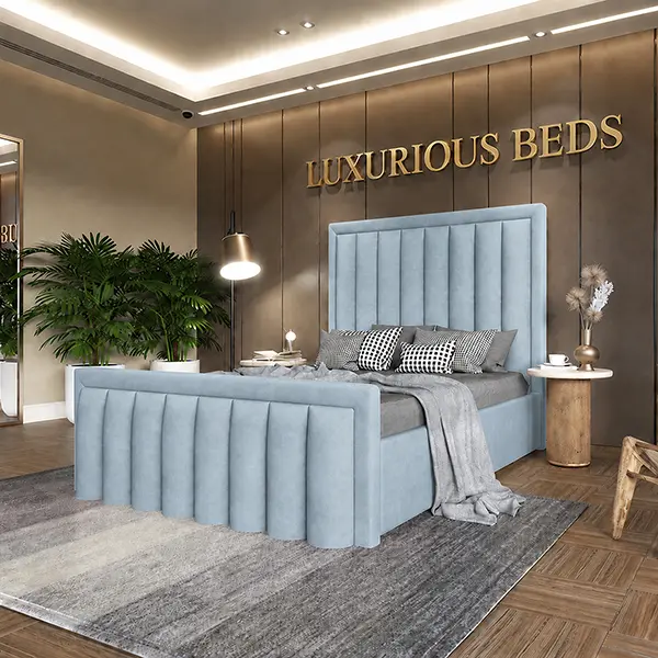 sky velvet king size bed frame